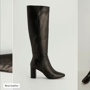 Leather knee high boots